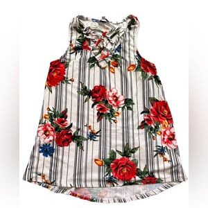 WhiteBirch Soft Tank Top Size Small Spring Summer  Floral  EUC